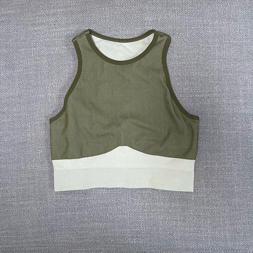 Racer Back Cropped Fitted Exercise Top